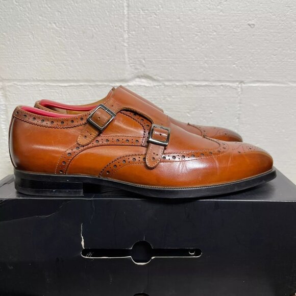 Aldo Frilidia Men\'s Monk Strap Wingtip Brown Leather Oxford Dress Shoes Sz 9 main image 6
